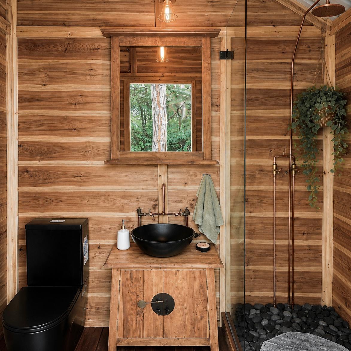 Zen Zone private bathroom with shower and toilet